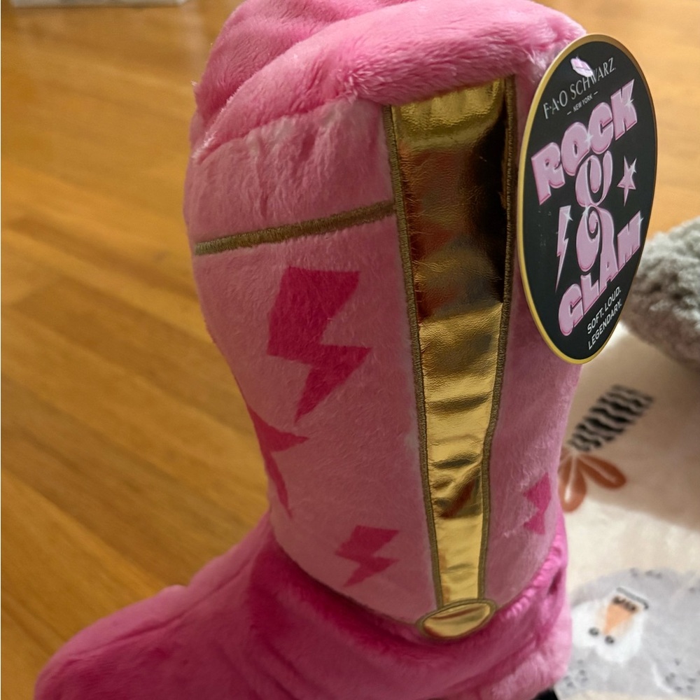 FAO Schwarz Pink and Gold Rock & Glam Plush Boot